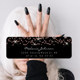 Etiqueta Cristais Confetti Rosa Rosa Rosa Dourada Marca Bra