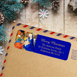 Etiqueta Cristão Medieval Três Reis Feliz Natal