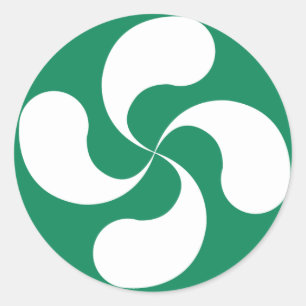 Etiqueta Cruz Basca Branca Verde “Lauburu "