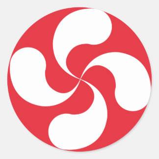 Etiqueta Cruz Basca Branca Vermelha “Lauburu "