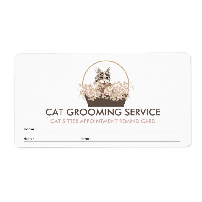 Etiqueta Cuidador de gatos agendado Boho (Frente)