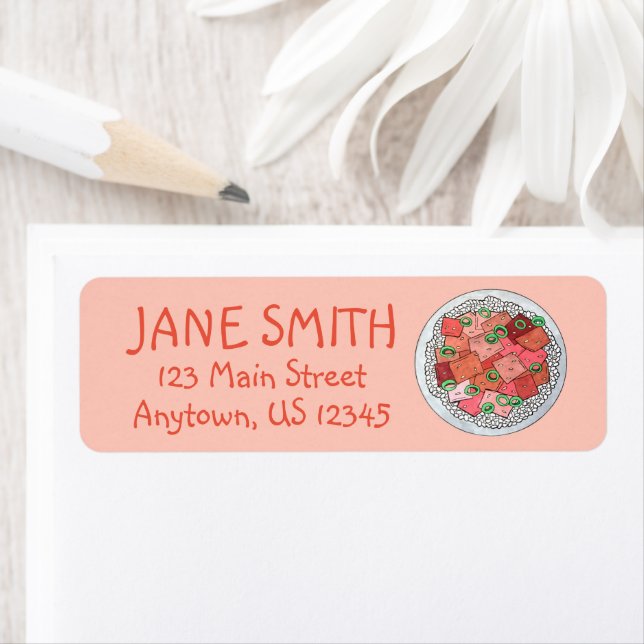 Etiqueta Cuisine Havaiana Ahi Tuna Poké Bowl Comida Havaian (Insitu)