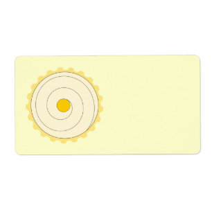 Etiqueta Cupcake amarelo. Bolo congelado