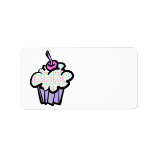 Etiqueta cupcake com bolinhas pastéis