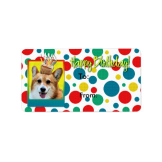 Etiqueta Cupcake de aniversário - Corgi - Owen