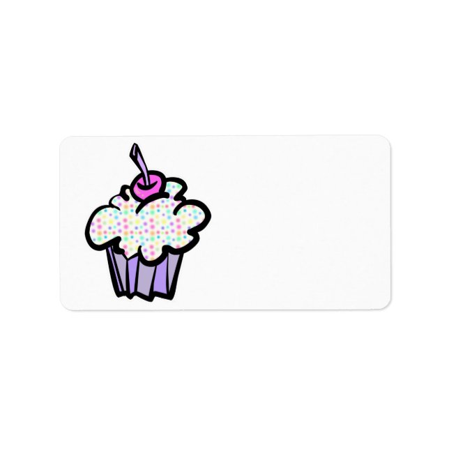 Etiqueta cupcake de pontos pastel (Frente)