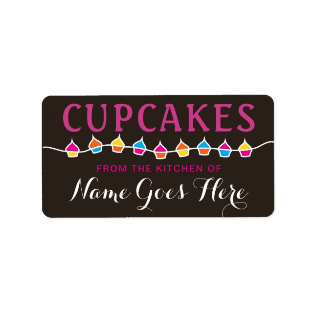 Etiqueta CUPCAKES da cozinha dos autocolantes (Frente)
