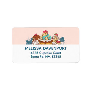 Etiqueta Cupcakes de Estilo Retro Deserto Doce