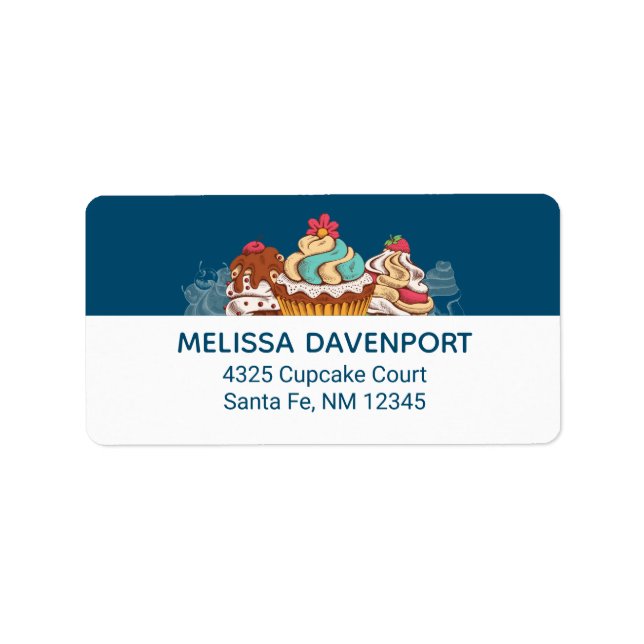 Etiqueta Cupcakes de Estilo Retro Deserto Doce (Frente)