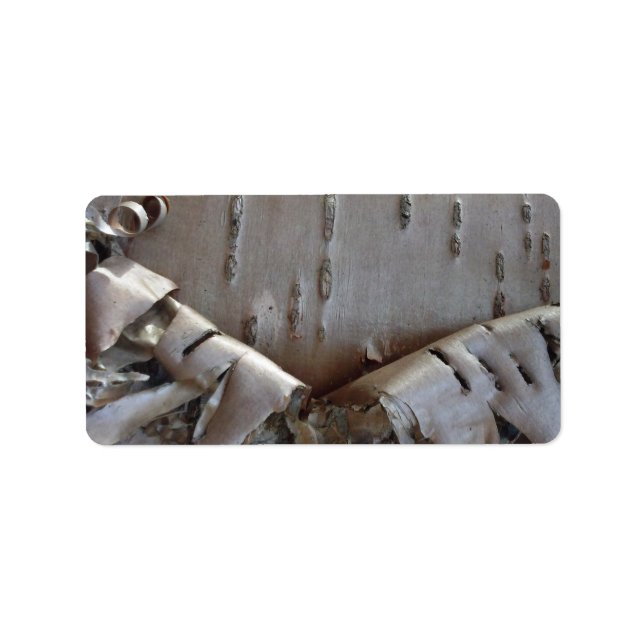 Etiqueta Curly Birch Bark Tree Rustic (Frente)