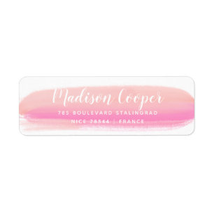 Etiqueta Curso cor-de-rosa moderno elegante da escova