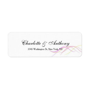Etiqueta Curvas abstratas criativas elegantes Wedding