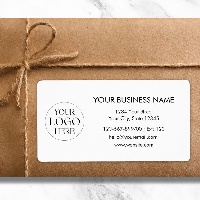 Etiqueta Custom Company Logo Business Shipping Address (In situ)