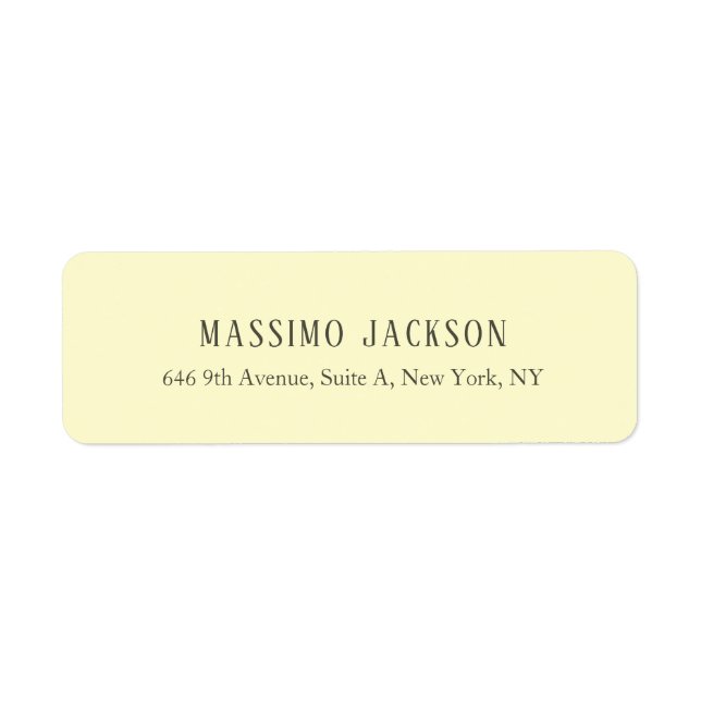 Etiqueta Custom cream personalized minimalist address name (Frente)