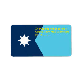 Etiqueta Custom Label with Flag of Minnesota, USA