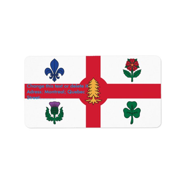 Etiqueta Custom Label with Flag of Montreal, Canada (Frente)