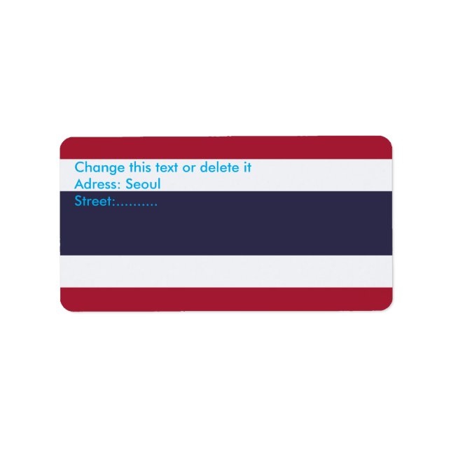 Etiqueta Custom Label with Flag of Thailand (Frente)