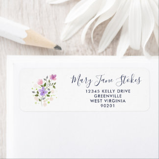 Etiqueta Custom Return Address Envelope | Watercolor Flower
