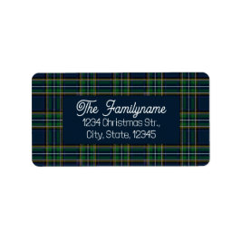Etiqueta Custom Tartan Plaid Christmas Return Address