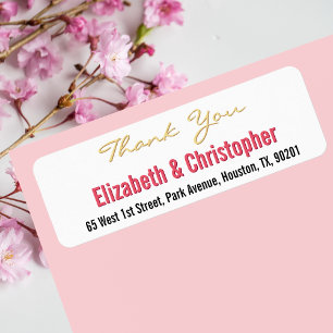 Etiqueta Custom Wedding Thank You Return Address Label