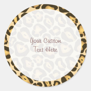 Etiqueta Customisable do impressão do leopardo