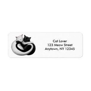 Etiqueta customizável de Avery dos gatos do amor