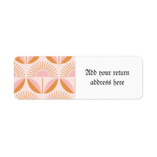 Etiqueta Cuta,laranja,pêssego,retrô,padrão floral,vindima,c