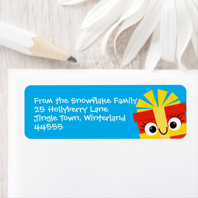 Etiqueta Cute Christmas Gift Address Label (Insitu)