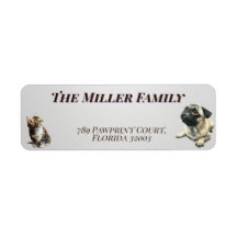 Cute dogs and cats look up Personalized