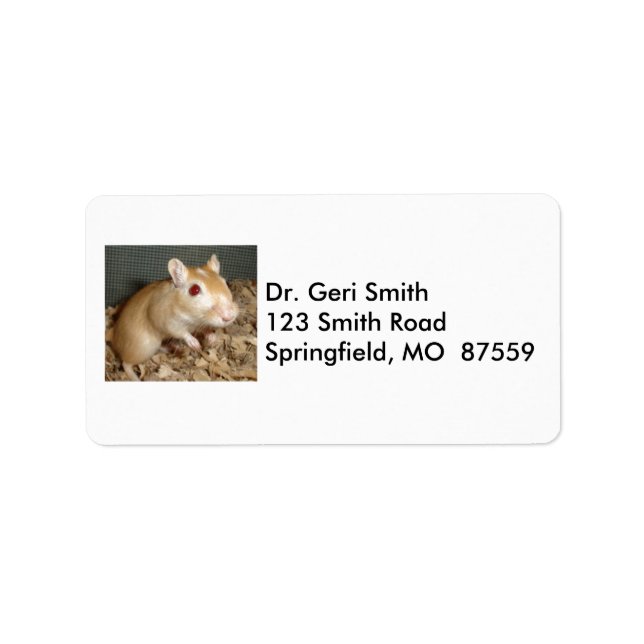 Etiqueta Cute Gerbil (Frente)