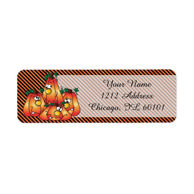 Etiqueta Cute Halloween Pumpkins (Frente)
