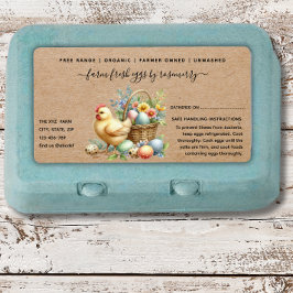Etiqueta Cute kraft Egg Carton Label