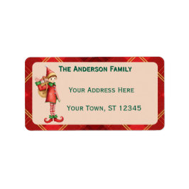 Etiqueta Cute Little Elves - Natal Personalizado