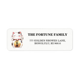 Etiqueta Cute Maneki Neko Japanese Lucky Cat Return
