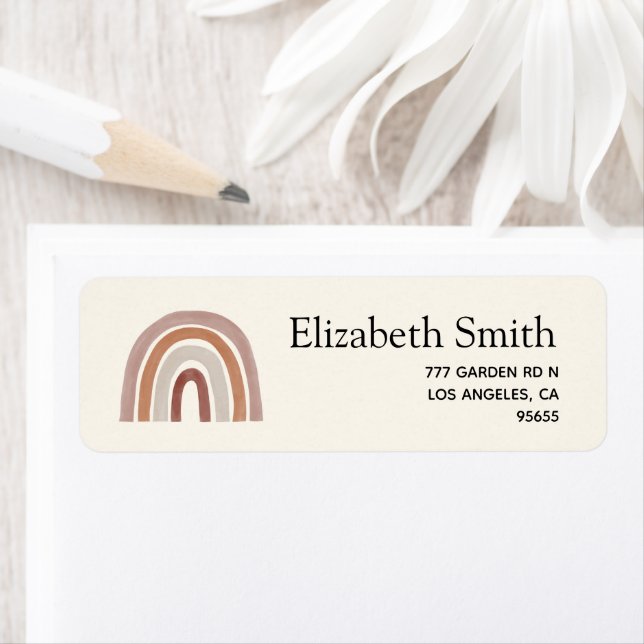 Etiqueta Cute Rainbow Boho Baby Shower (Insitu)