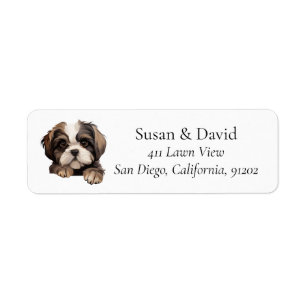 Etiqueta Cute Shih Tzu Dog Raça Pet Amantes