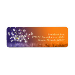 Etiqueta Cute Sunset Dandelion Endereço de Devolução de Cas