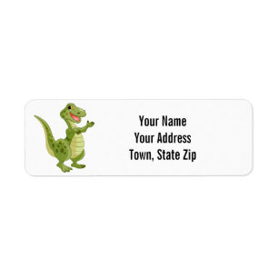 Etiqueta Cute T-Rex Dinosaur Return Address Label