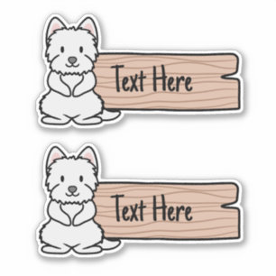 Etiqueta Cute Westie Terrier
