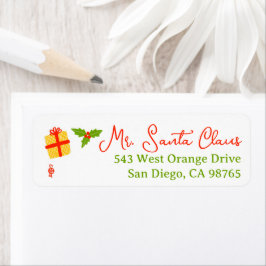 Etiqueta Cute Whimsical Christmas Return Address Custom
