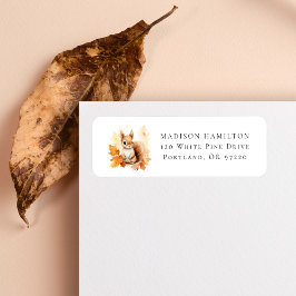 Etiqueta Cute Woodland Squirrel Return Address