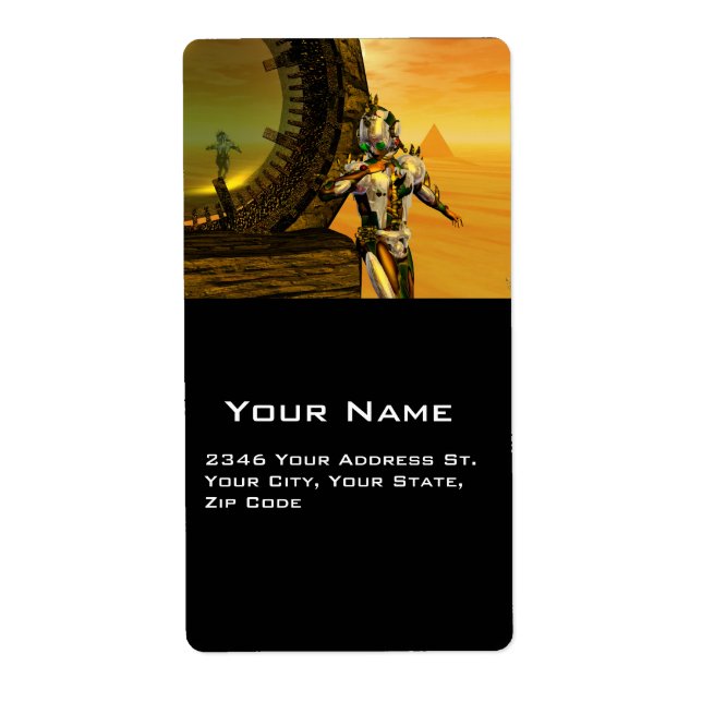 Etiqueta CYBORG TITAN EM HIPERION DESERTA O Sci-Fi (Frente)