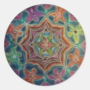 Etiqueta da arte da mandala dos anjos da dança