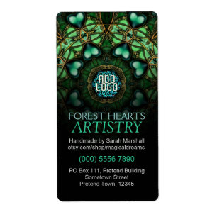 Etiqueta da arte dos corações da floresta