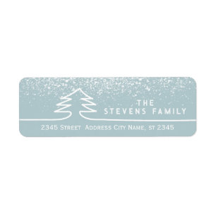 Etiqueta da árvore de natal da linha de neve moder