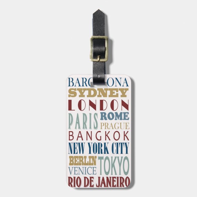 Etiqueta da bagagem de Viagem de destino (Frente Vertical)