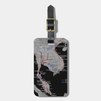 Etiqueta da bagagem do mapa do trem de 3Sudeste