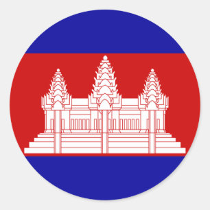 Etiqueta da bandeira de Cambodia