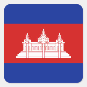 Etiqueta da bandeira de Cambodia