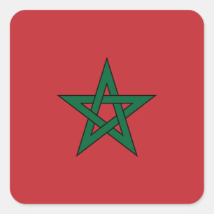 Etiqueta da bandeira de Marrocos